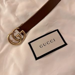 Brown Genuine Leather Gucci Belt